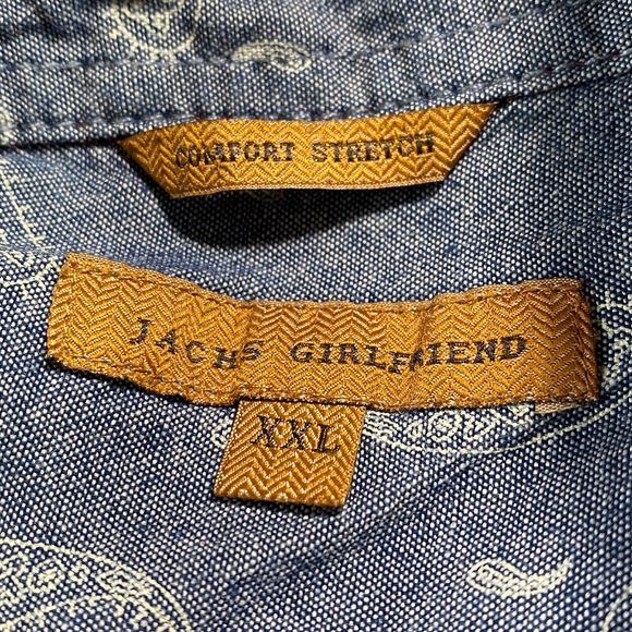 Jachs Girlfriend Shirt Women XXL Comfort Stretch Flannel Plaid Pearl Snap Defect - Picture 8 of 10